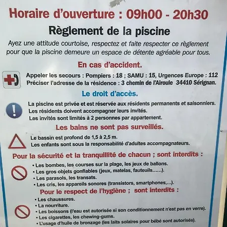 Vacances Avec Piscine Et Entree Autonome Dans Jolie Jusqu'a 4 Personnes Sérignan